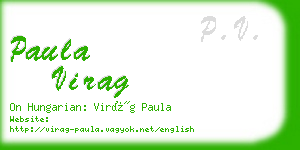 paula virag business card